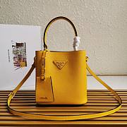 Kitlife Prada Small Saffiano Leather Prada Panier Bag Yellow - 1BA217 - 17x18X10.5 - 1