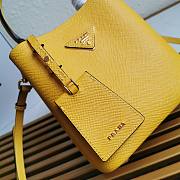 Kitlife Prada Small Saffiano Leather Prada Panier Bag Yellow - 1BA217 - 17x18X10.5 - 5