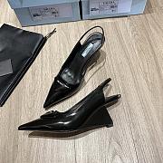 Kitlife Prada Brushed leather slingback pumps black 65MM - 1I885M - 1