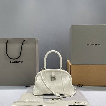 Kitlife BALENCIAGA WOMEN'S EDITOR BAG CROCODILE EMBOSSED IN WHITE - 27x15.5x11cm