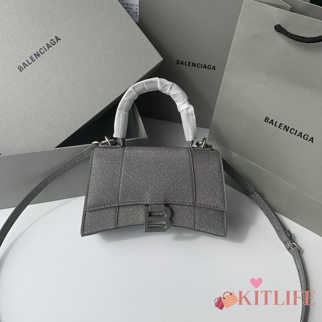 Kitle BALENCIAGA HOURGLASS SMALL HANDBAG IN GREY - 19x8x21cm - 1