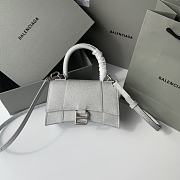 KITLIFE BALENCIAGA HOURGLASS SMALL HANDBAG IN SILVER - 19x8x21cm - 1