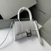 KITLIFE BALENCIAGA HOURGLASS SMALL HANDBAG IN SILVER - 19x8x21cm - 4