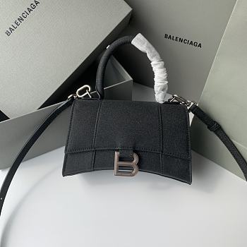 KITLIFE BALENCIAGA HOURGLASS SMALL HANDBAG IN BLACK - 19x8x21cm