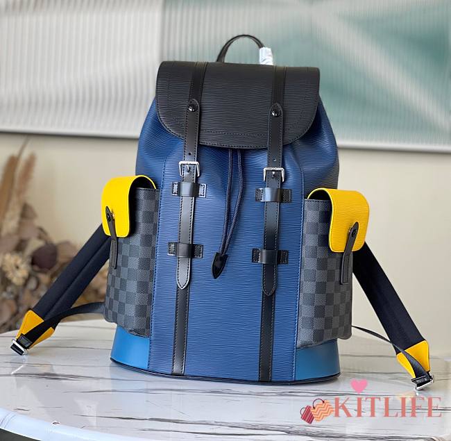 Kitlife Louis Vuitton Christopher backpack blue - M41079 - 26.0 x 47.0 x 13.0 cm - 1