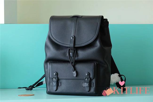 Kitlife Louis Vuitton Christopher backpack black refined brushstroke - M58644 - 30 x 42 x 17 cm - 1