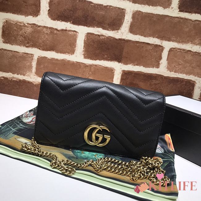 Kitlife Gucci GG Marmont Mini Bag Black - 488426 - 18x10x5cm - 1