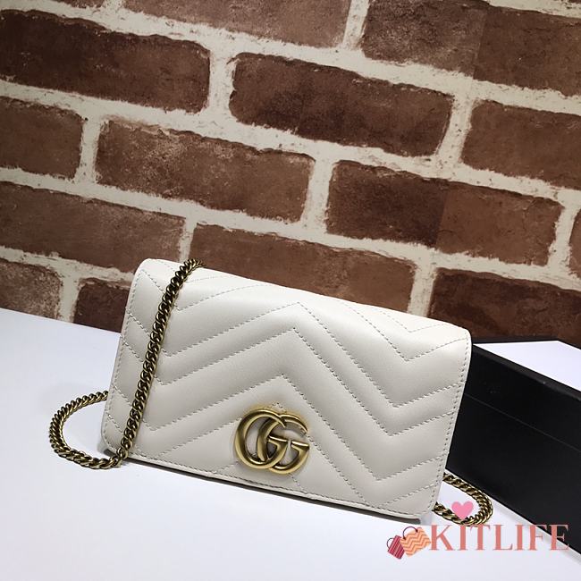 Kitlife Gucci GG Marmont Mini Bag White - 488426 - 18x10x5cm - 1