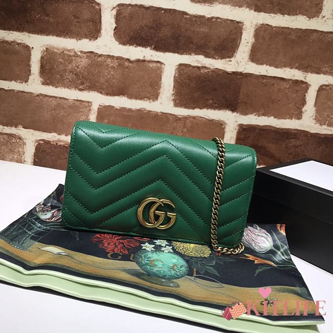 Kitlife Gucci GG Marmont Mini Bag Green - 488426 - 18x10x5cm - 1