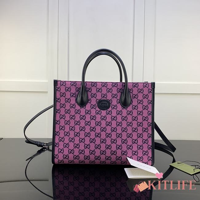Kitlife Gucci Small Tote Bag Canvas GG Supreme Pink - 659983 - 31x26.5x14cm - 1