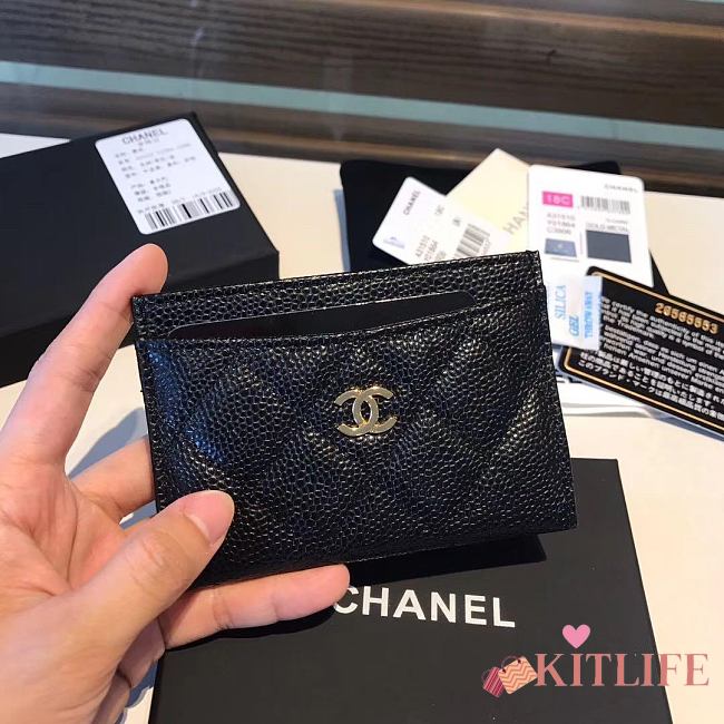 Kitlife Chanel Black Caviar Card Holder  - 1