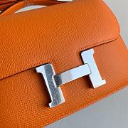 Hermes Epsom Constance In Light Orange And Silver Hardware Semi-Handmade Wax Thread Sewing – 19cm - 2