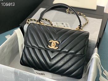 Kitlife Chanel Flap Bag with top handle Grid Lines gold hardware - 25cm