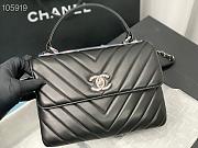 Kitlife Chanel Flap Bag with top handle Grid Lines silver hardware - 25cm - 1