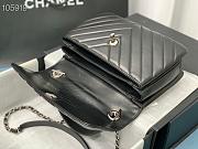 Kitlife Chanel Flap Bag with top handle Grid Lines silver hardware - 25cm - 2