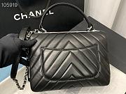 Kitlife Chanel Flap Bag with top handle Grid Lines silver hardware - 25cm - 5