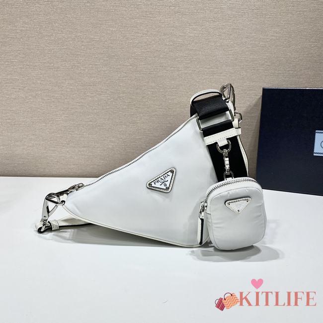 Kitlife Prada Triangle diagonal bag white - 1BH190 - 1