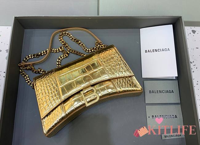 Kitlife Balenciaga Hourglass WOC Crocodile Gold - 23x5x14cm - 1