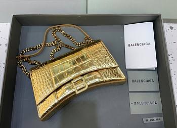 Kitlife Balenciaga Hourglass WOC Crocodile Gold - 23x5x14cm