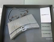 Kitlife Balenciaga Hourglass WOC Crocodile Grey Silver Hardware - 23x5x14cm - 1