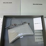 Kitlife Balenciaga Hourglass WOC Crocodile Grey Silver Hardware - 23x5x14cm - 5