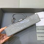 Kitlife Balenciaga Hourglass WOC Crocodile Grey Silver Hardware - 23x5x14cm - 4