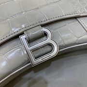 Kitlife Balenciaga Hourglass WOC Crocodile Grey Silver Hardware - 23x5x14cm - 3