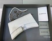 Kitlife Balenciaga Hourglass WOC Crocodile White Silver Hardware - 23x5x14cm - 1