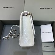 Kitlife Balenciaga Hourglass WOC Crocodile White Silver Hardware - 23x5x14cm - 5