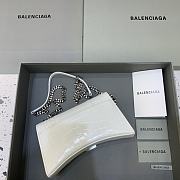 Kitlife Balenciaga Hourglass WOC Crocodile White Silver Hardware - 23x5x14cm - 4