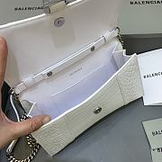 Kitlife Balenciaga Hourglass WOC Crocodile White Silver Hardware - 23x5x14cm - 2