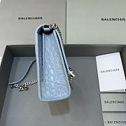 Kitlife Balenciaga Hourglass WOC Crocodile Blue Silver Hardware - 23x5x14cm - 6