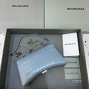 Kitlife Balenciaga Hourglass WOC Crocodile Blue Silver Hardware - 23x5x14cm - 5