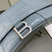 Kitlife Balenciaga Hourglass WOC Crocodile Blue Silver Hardware - 23x5x14cm - 3