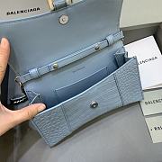 Kitlife Balenciaga Hourglass WOC Crocodile Blue Silver Hardware - 23x5x14cm - 2