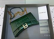 Kitlife Balenciaga Hourglass WOC Crocodile Green Silver Hardware - 23x5x14cm - 1