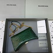 Kitlife Balenciaga Hourglass WOC Crocodile Green Silver Hardware - 23x5x14cm - 5