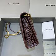 Kitlife Balenciaga Hourglass WOC Crocodile Red Silver Hardware - 23x5x14cm - 6