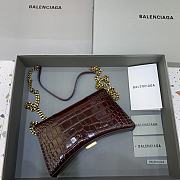 Kitlife Balenciaga Hourglass WOC Crocodile Red Silver Hardware - 23x5x14cm - 4