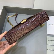 Kitlife Balenciaga Hourglass WOC Crocodile Red Silver Hardware - 23x5x14cm - 3