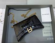 Kitlife Balenciaga Hourglass WOC Crocodile Black Gold Hardware - 23x5x14cm - 1