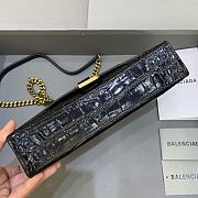 Kitlife Balenciaga Hourglass WOC Crocodile Black Gold Hardware - 23x5x14cm - 3