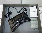 Kitlife Balenciaga Hourglass WOC Crocodile Black Metal Hardware - 23x5x14cm - 1