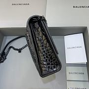 Kitlife Balenciaga Hourglass WOC Crocodile Black Metal Hardware - 23x5x14cm - 2