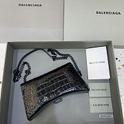 Kitlife Balenciaga Hourglass WOC Crocodile Black Metal Hardware - 23x5x14cm - 3