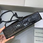 Kitlife Balenciaga Hourglass WOC Crocodile Black Metal Hardware - 23x5x14cm - 5