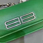 Kitlife Balenciaga Gossip mini green leather shoulder bag - 19x5.5x10cm - 3