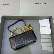 Kitlife Balenciaga Gossip mini black crocodile leather shoulder bag - 19x5.5x10cm - 2