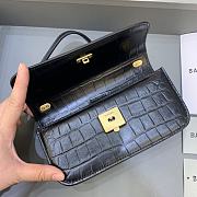 Kitlife Balenciaga Gossip mini black crocodile leather shoulder bag - 19x5.5x10cm - 5