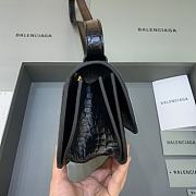 Kitlife Balenciaga Gossip small black crocodile leather shoulder bag - 23.5x12.4x10.4cm - 2